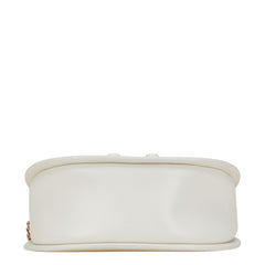 フルラ ロゴ チェーン ショルダーバッグ ホワイト レザー レディース Furla 【中古】