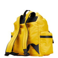 バリー Crew リュック バックパック イエロー ブラック ナイロン レザー レディース BALLY 【中古】