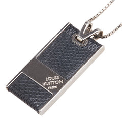 ルイ ヴィトン ダミエ パンダンティフ ソーホー ペンダントネックレス M66023 ブラック ノワール メタル レザー レディース LOUIS VUITTON 【中古】