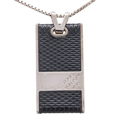 ルイ ヴィトン ダミエ パンダンティフ ソーホー ペンダントネックレス M66023 ブラック ノワール メタル レザー レディース LOUIS VUITTON 【中古】