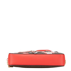 マイケルコース MKシグネチャー バタフライ 蝶 ショルダーバッグ ブラウン オレンジ PVC レザー レディース Michael Kors 中古