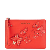 マイケルコース バタフライ butterfly 蝶 モチーフ クラッチバッグ セカンドバッグ レッド レザー レディース Michael Kors 中古
