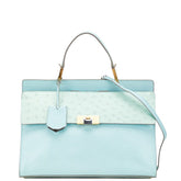 バレンシアガ ハンドバッグ ショルダーバッグ 2WAY ブルー オーストリッチ レザー レディース BALENCIAGA 【中古】