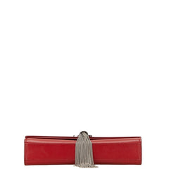 サンローラン YSLロゴ ケイト 斜め掛け チェーン ショルダーバッグ レッド レザー レディース SAINT LAURENT 【中古】