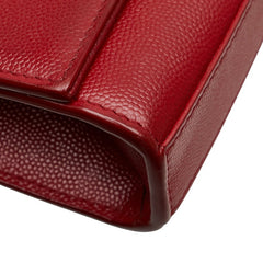 サンローラン YSLロゴ ケイト 斜め掛け チェーン ショルダーバッグ レッド レザー レディース SAINT LAURENT 【中古】