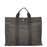 エルメス エールライン トートMM トートバッグ ハンドバッグ グレー キャンバス レディース HERMES 【中古】