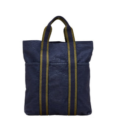 エルメス フールトゥ カバス トートバッグ ハンドバッグ ネイビー グリーン キャンバス レディース HERMES 【中古】
