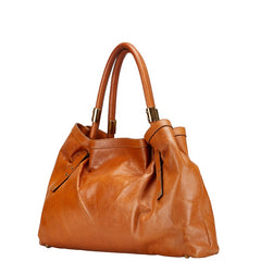 クロエ ヴィクトリア ハンドバッグ ブラウン レザー レディース Chloe 【中古】