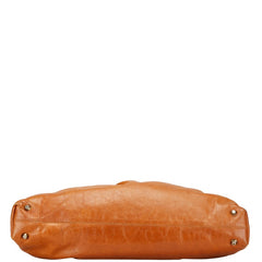 クロエ ヴィクトリア ハンドバッグ ブラウン レザー レディース Chloe 【中古】