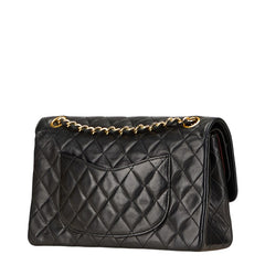 シャネル マトラッセ ココマーク ダブルフラップ チェーン ショルダーバッグ ブラック ラムスキン レディース CHANEL 【中古】