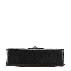 シャネル マトラッセ ココマーク ダブルフラップ チェーン ショルダーバッグ ブラック ラムスキン レディース CHANEL 【中古】