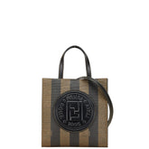 フェンディ ペカン FFロゴ ハンドバッグ ショルダーバッグ 2WAY ブラック ブラウン PVC レザー レディース FENDI 【中古】