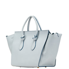 セリーヌ タイバッグ ハンドバッグ ライトブルー レザー レディース CELINE 【中古】