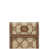 グッチ GGスプリーム コインケース 小銭入れ 030 149 0905 ベージュ ブラウン PVC レザー レディース GUCCI 【中古】