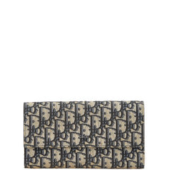 ディオール トロッター 長財布 ベージュ ブラック キャンバス レザー レディース Dior 【中古】