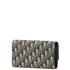 ディオール トロッター 長財布 ベージュ ブラック キャンバス レザー レディース Dior 【中古】