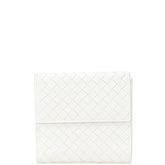 ボッテガヴェネタ イントレチャート 二つ折り財布 ホワイト レザー レディース BOTTEGAVENETA 【中古】