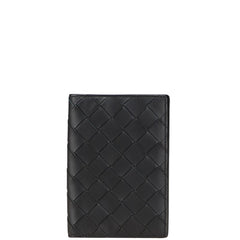 ボッテガヴェネタ イントレチャート パスポートケース ブラック レザー メンズ BOTTEGAVENETA 【中古】