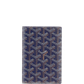 ゴヤール グルネル パスポートケース ネイビー PVC レザー レディース GOYARD 【中古】