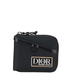 ディオール ×BY MYSTERY RANCH バイフォールド ミステリーランチ ジップ 二つ折り財布 ブラック キャンバス レディース Dior 【中古】