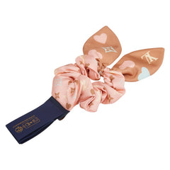 ルイ ヴィトン モノグラム シュシュ ハート ヘアアクセサリー M78431 ピンク ベージュ シルク レディース LOUIS VUITTON 【中古】