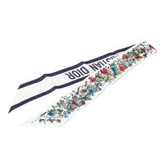 ディオール ミルフィオリ ミッツァ 花 フラワープリント スカーフ 15MIF106I611 アイボリー マルチカラー シルク レディース Dior 【中古】