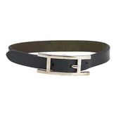 エルメス アピ3 ブレスレット ブラック シルバー レザー メタル レディース HERMES 【中古】