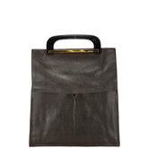 グッチ ハンドバッグ ブラウン ブラック レザー レディース GUCCI 【中古】