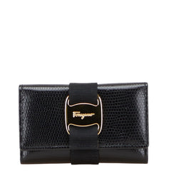 サルヴァトーレフェラガモ ヴァラ 6連 キーケース ブラック レザー レディース Salvatore Ferragamo 【中古】