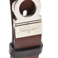 サルヴァトーレフェラガモ ガンチーニ ブレスレット ブラウン シルバー レザー メタル レディース Salvatore Ferragamo 【中古】