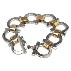 サルヴァトーレフェラガモ ガンチーニ ブレスレット シルバー ゴールド メタル レディース Salvatore Ferragamo 【中古】