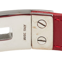 サルヴァトーレフェラガモ ガンチーニ ブレスレット レッド シルバー レザー メタル レディース Salvatore Ferragamo 【中古】