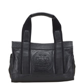 トリーバーチ ロゴ ハンドバッグ トートバッグ ブラック レザー レディース Tory Burch 【中古】