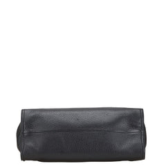 トリーバーチ ロゴ ハンドバッグ トートバッグ ブラック レザー レディース Tory Burch 【中古】