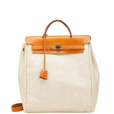 エルメス エールバッグ アドMM リュック バックパック エクリュ ブラウン トワルアッシュ レザー レディース HERMES 【中古】