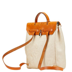 エルメス エールバッグ アドMM リュック バックパック エクリュ ブラウン トワルアッシュ レザー レディース HERMES 【中古】