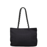 サルヴァトーレフェラガモ トートバッグ ブラック キャンバス レディース Salvatore Ferragamo 【中古】