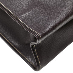 プラダ 三角ロゴプレート トートバッグ ブラック レザー レディース PRADA 【中古】