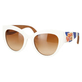 ドルチェアンドガッバーナ シチリアン カレット サングラス ホワイト マルチカラー プラスチック レディース DOLCE&GABBANA 【中古】