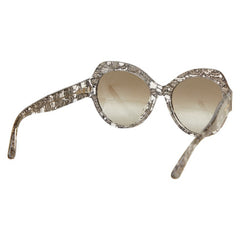 ドルチェアンドガッバーナ レースプリント サングラス DG4320 ブラック シルバー プラスチック レディース DOLCE&GABBANA 【中古】
