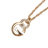 ジバンシー ロゴプレート ラインストーン ネックレス ゴールド メッキ レディース Givenchy 【中古】