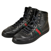 グッチ シェリーライン ソーホー インターロッキングG ハイカットスニーカー サイズ:8.5 221825 ブラック レザー メンズ GUCCI 【中古】