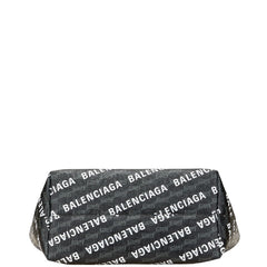 バレンシアガ ロゴ トートバッグ ハンドバッグ ブラック PVC レザー レディース BALENCIAGA 【中古】