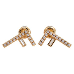 フェンディ エフイズ スタッドピアス ゴールド メッキ ラインストーン レディース FENDI 【中古】