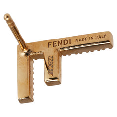 フェンディ エフイズ スタッドピアス ゴールド メッキ ラインストーン レディース FENDI 【中古】