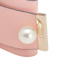 ディオール ブレスレット ライトピンク レザー フェイクパール レディース Dior 【中古】