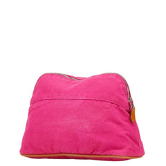 エルメス ボリード ポーチMM ポーチ ピンク ブラウン キャンバス レザー レディース HERMES 【中古】