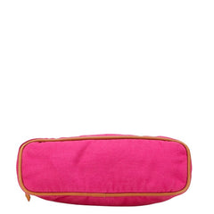 エルメス ボリード ポーチMM ポーチ ピンク ブラウン キャンバス レザー レディース HERMES 【中古】