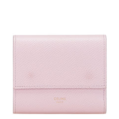 セリーヌ スモールトリフォールド 三つ折り財布 ピンク レザー レディース CELINE 【中古】