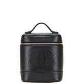 シャネル ココマーク バニティバッグ ハンドバッグ ブラック キャビアスキン レディース CHANEL 【中古】